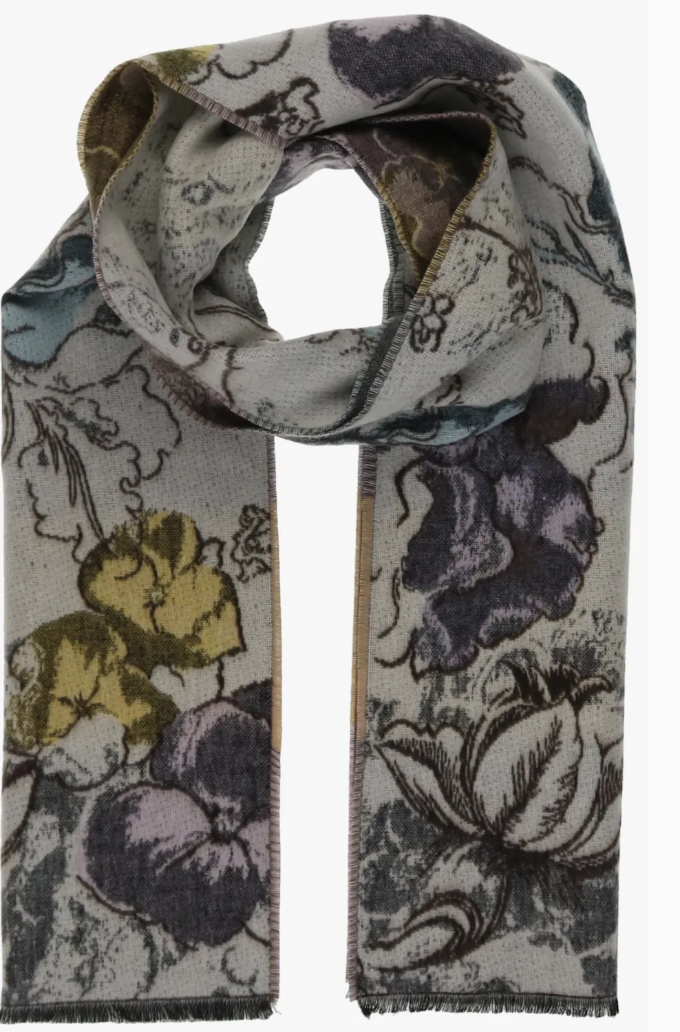 Offwhite Sketch Floral Scarf