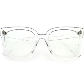 Oversized High Fashion Thick Rimmed Square Blue Light Glasses D292