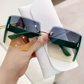 Oversized Ombre Lens Fashion Glasses