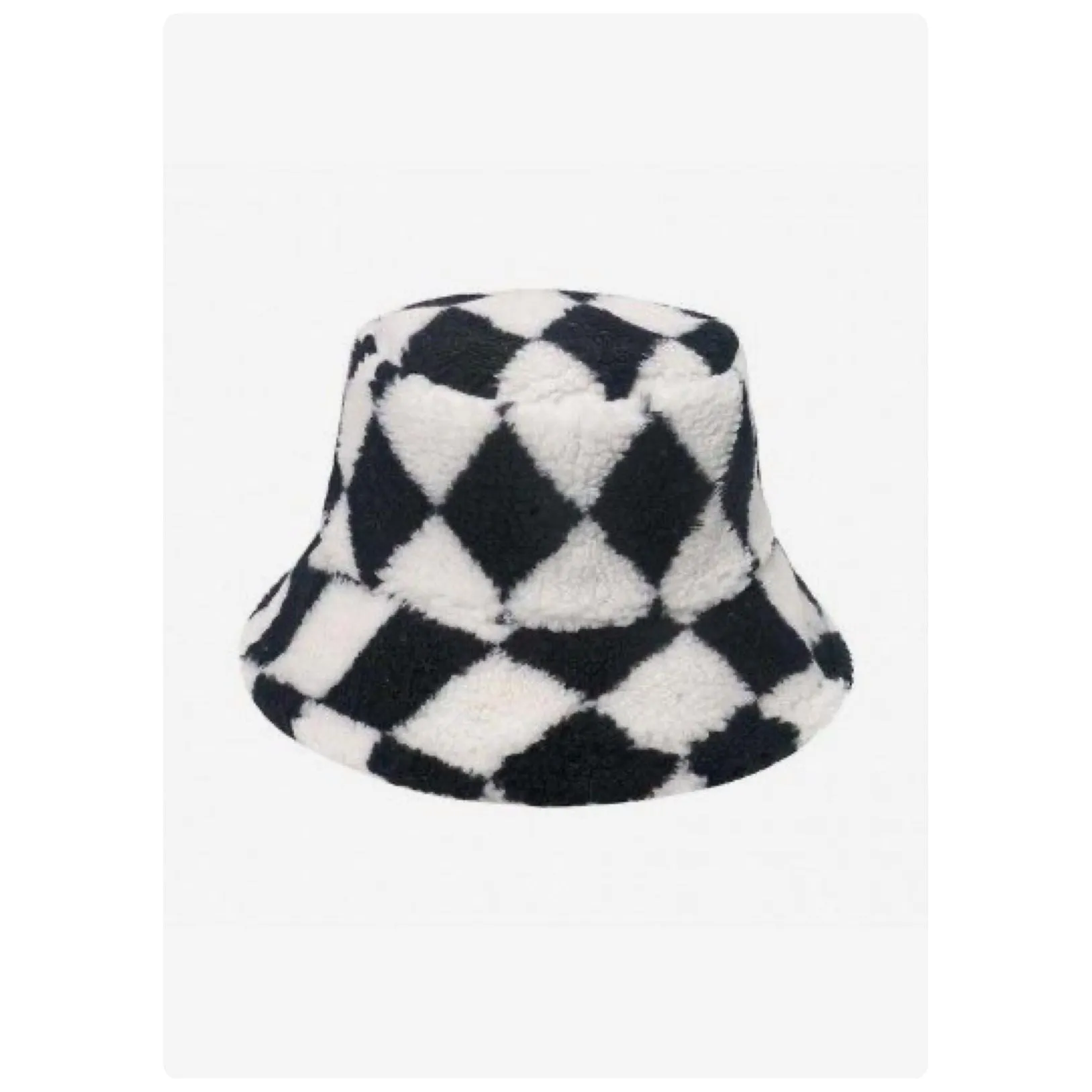 Pattern Faux Fur Fluffy Bucket Hats.