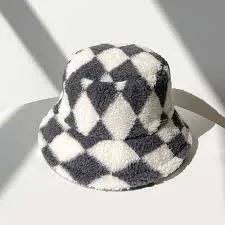 Pattern Faux Fur Fluffy Bucket Hats.