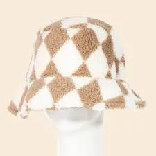 Pattern Faux Fur Fluffy Bucket Hats.