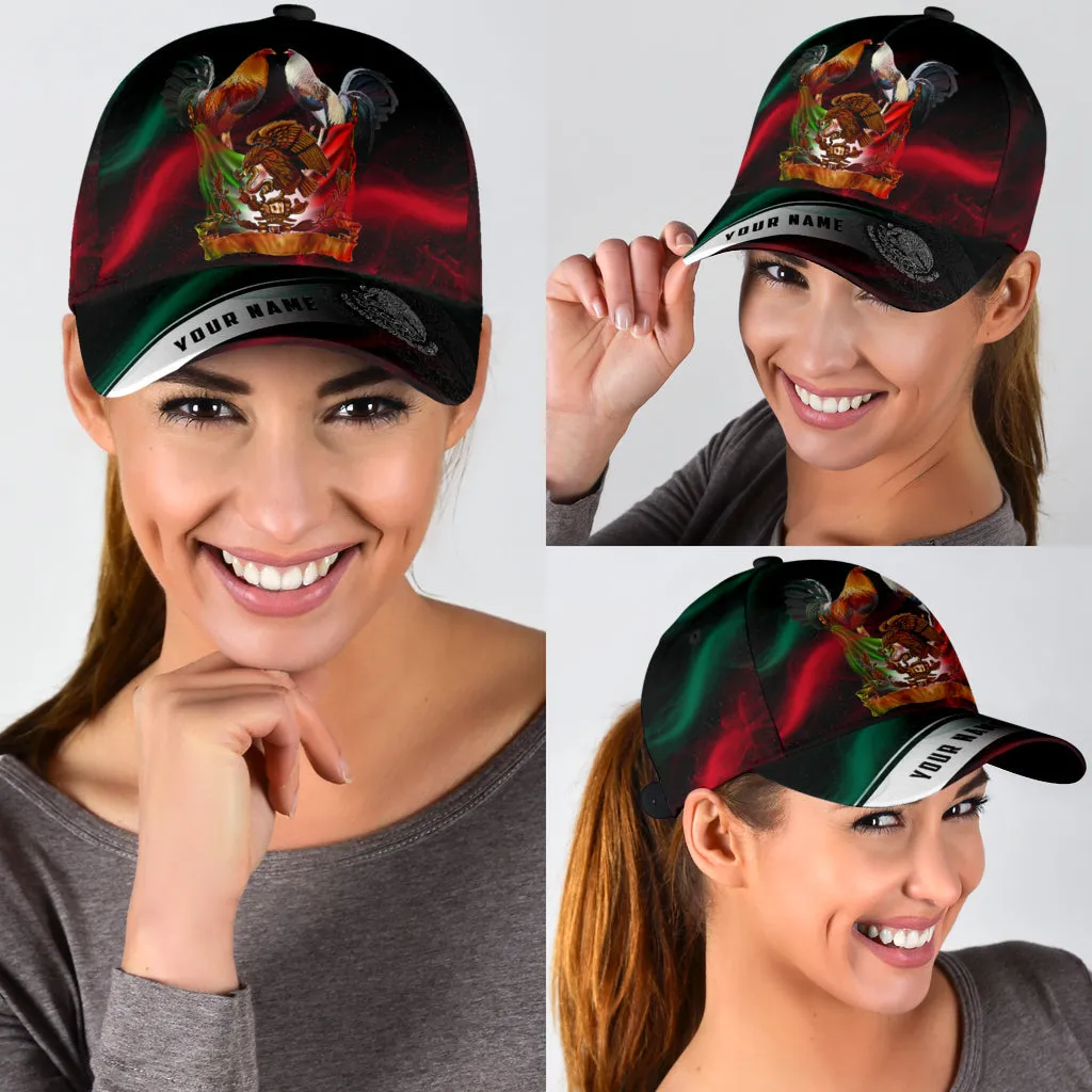 Personalized Mexico Rooster Smoke 3D Classic Cap Hat, Mexico Rooster Hat Cap For Chicken Lover, Rooster Gift