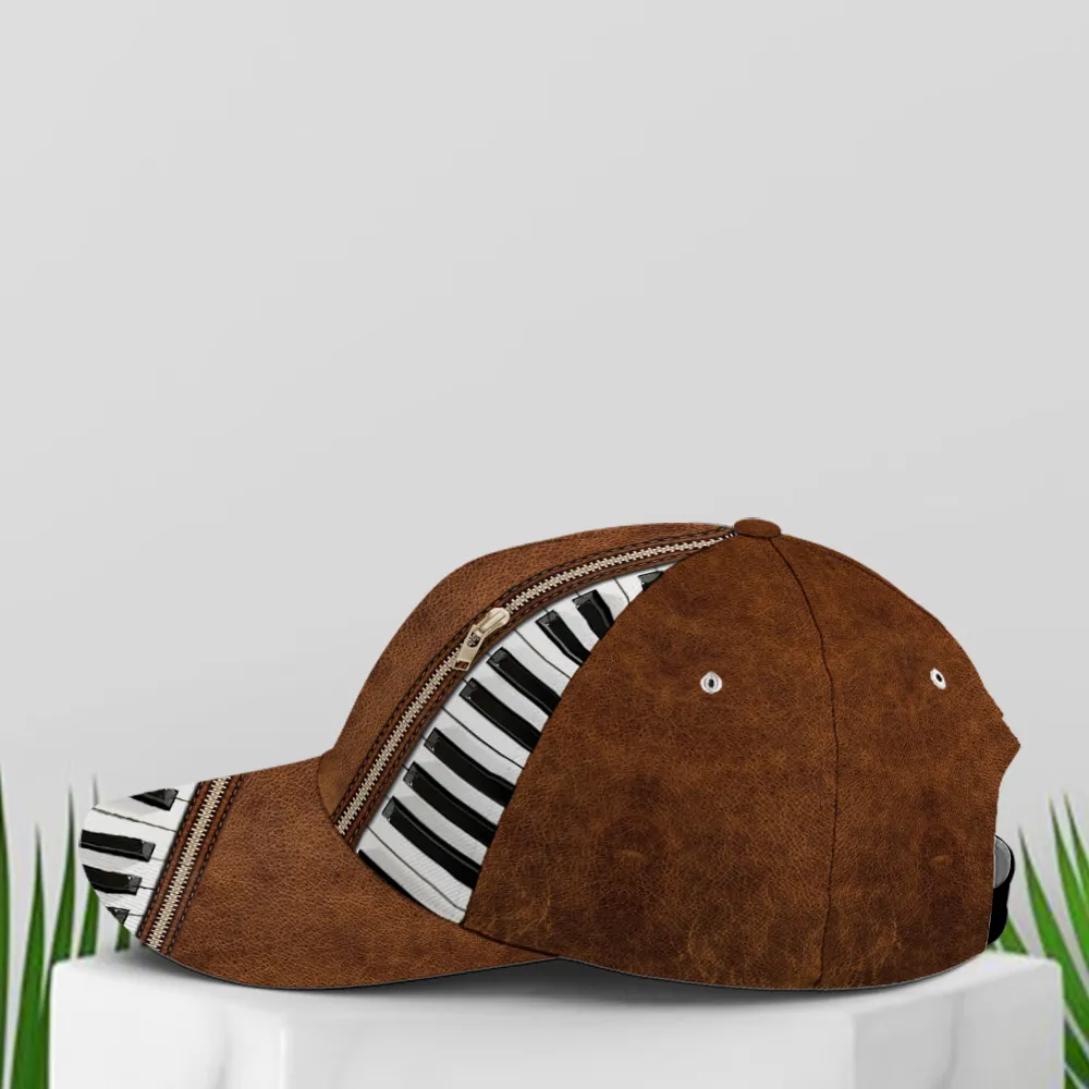 Piano Music Theme Leather Style Vintage Baseball Cap Coolspod