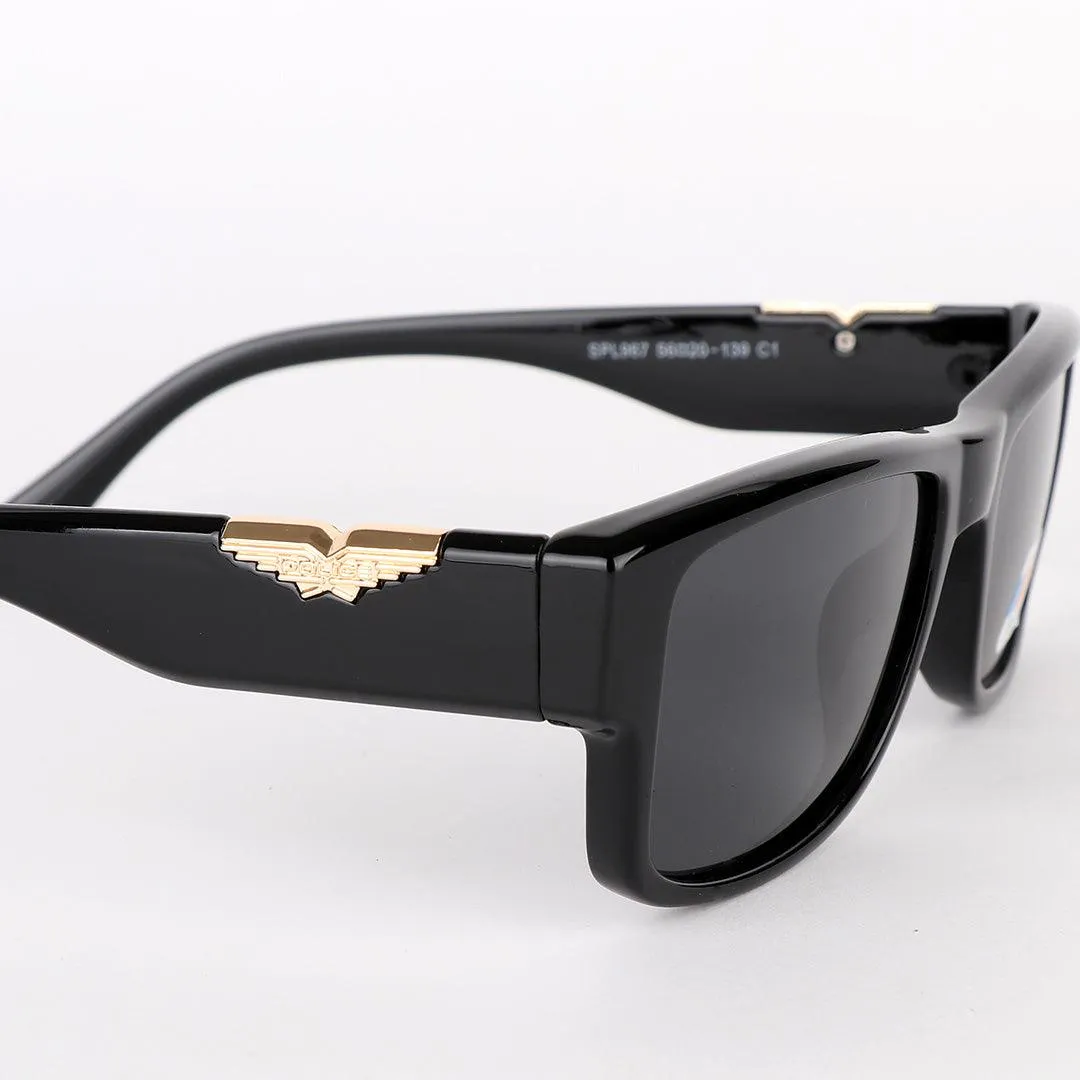 Police Polarized Gold Metal Black Sunglasses