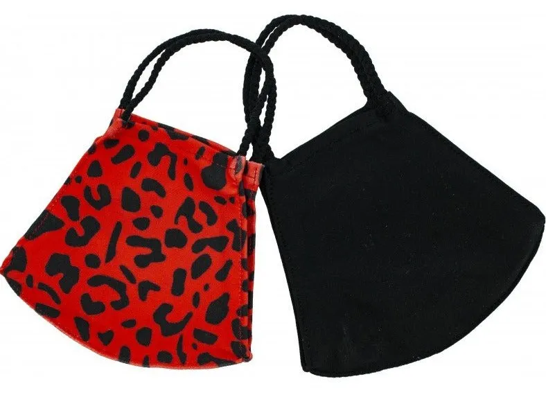 Pom Masks by Pomchies - Red Leopard / Solid Black