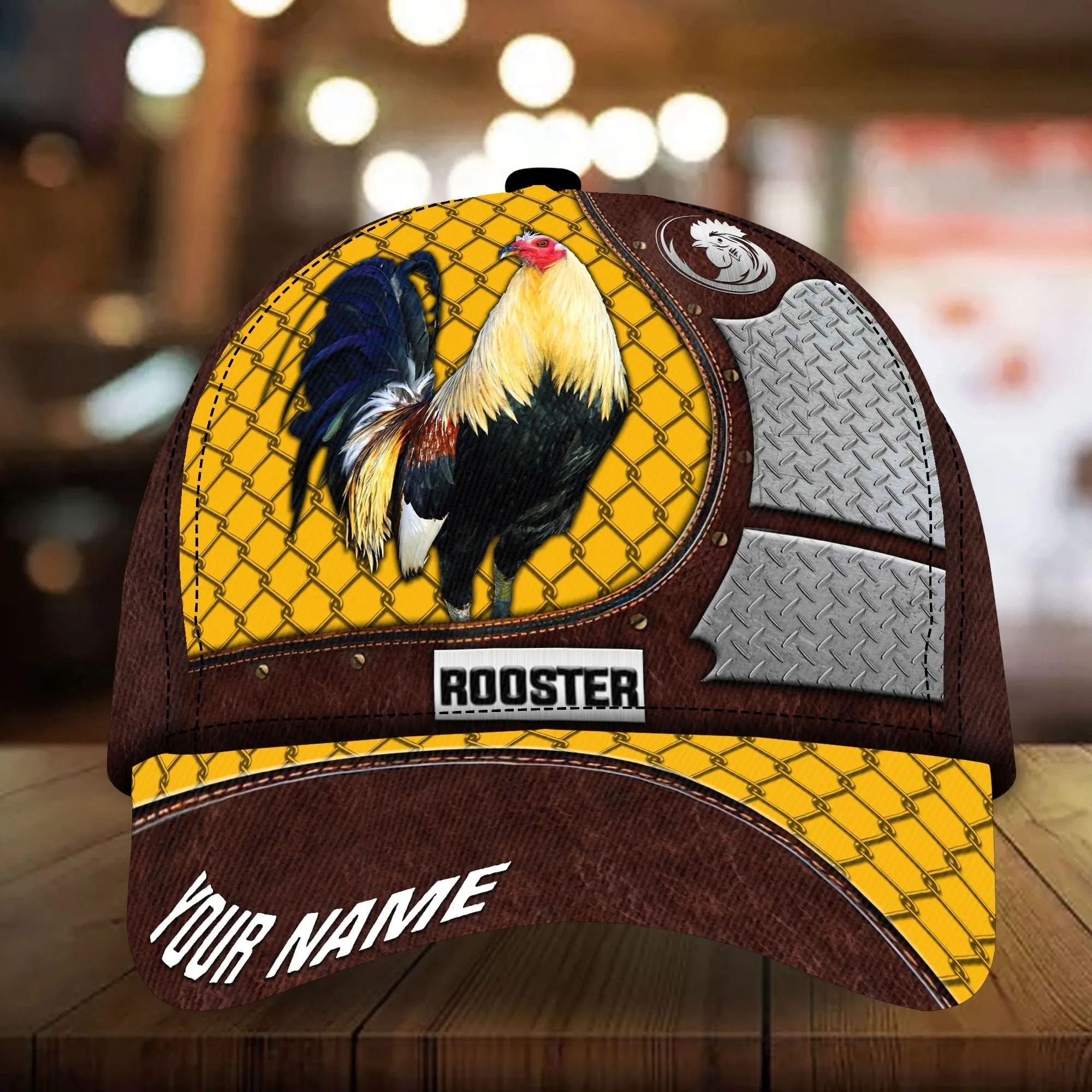 Premium Metal Rooster 3D Cap Multicolor Personalized 3D All Over Print Chicken Cap Hat