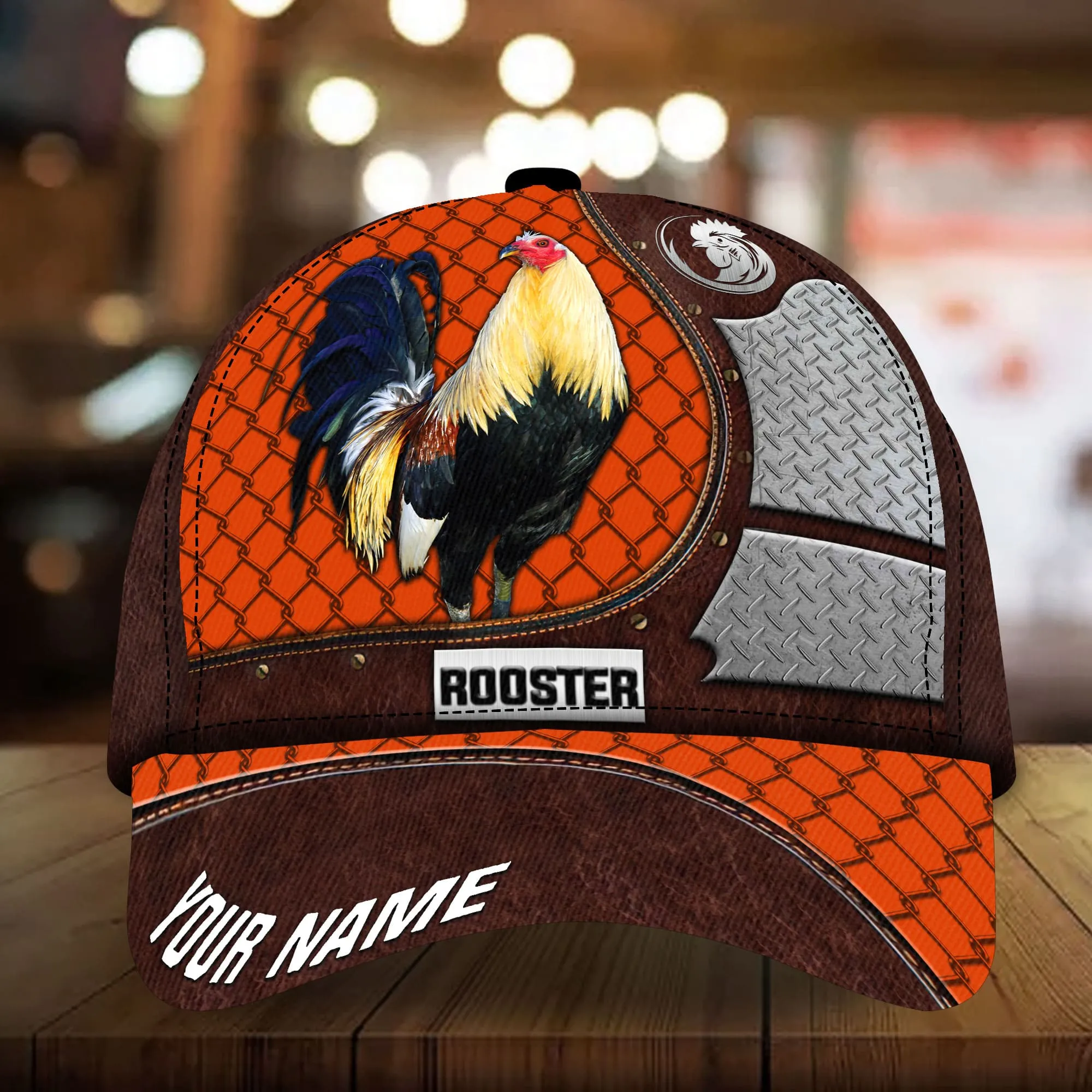 Premium Metal Rooster 3D Cap Multicolor Personalized 3D All Over Print Chicken Cap Hat