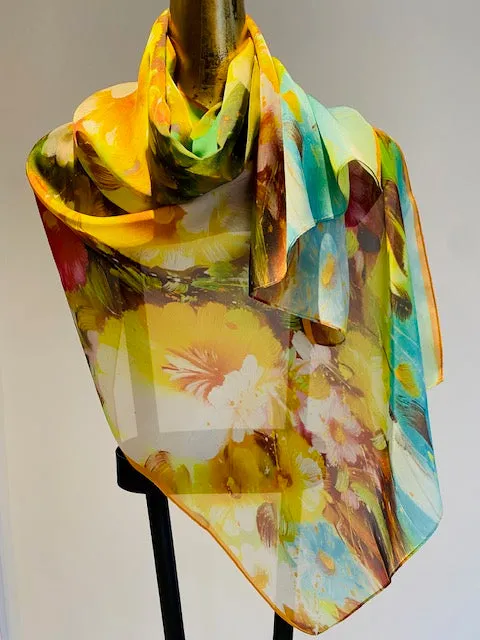 Printed Silk Scarves -  Winter Sale 50% Off - At checkout use code Winter50%