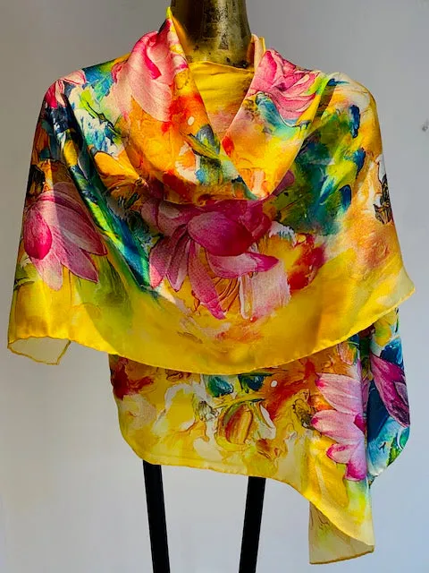 Printed Silk Scarves -  Winter Sale 50% Off - At checkout use code Winter50%