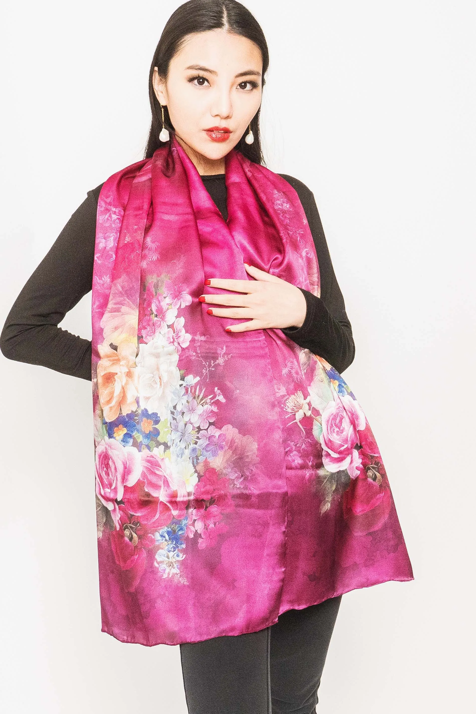 Printed Silk Scarves -  Winter Sale 50% Off - At checkout use code Winter50%