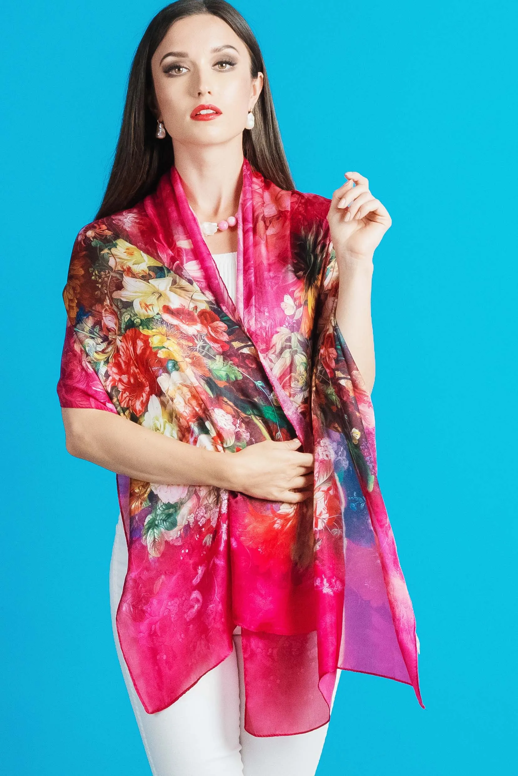 Printed Silk Scarves -  Winter Sale 50% Off - At checkout use code Winter50%