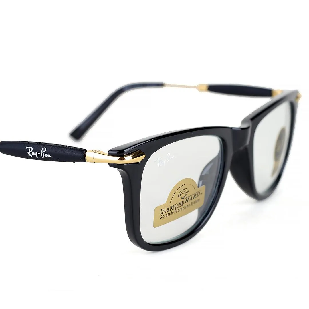 Ray-Ban Luxury Diamond G-15 Lens Transparent And Gold Hand Sunglasses