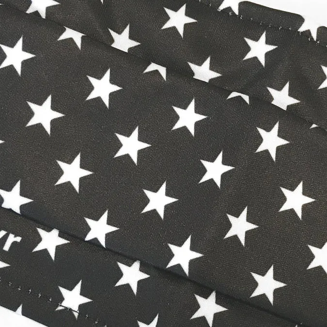 Reusable Face Mask (3 Layers): Black Stars