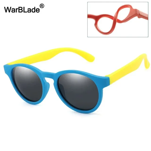 Round Polarized Kids Sunglasses Silicone Flexible Safety Children Sun Glasses Fashion Boys Girls Shades Eyewear UV400