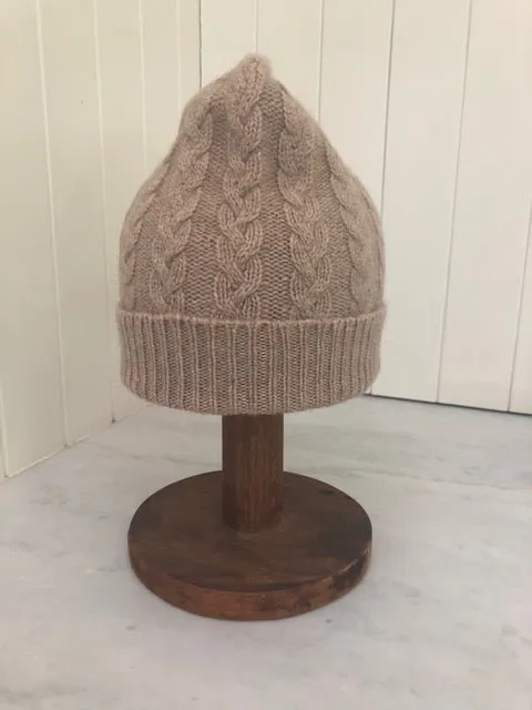 SCA 3-ply Beanies | Dark Natural Cable Knit