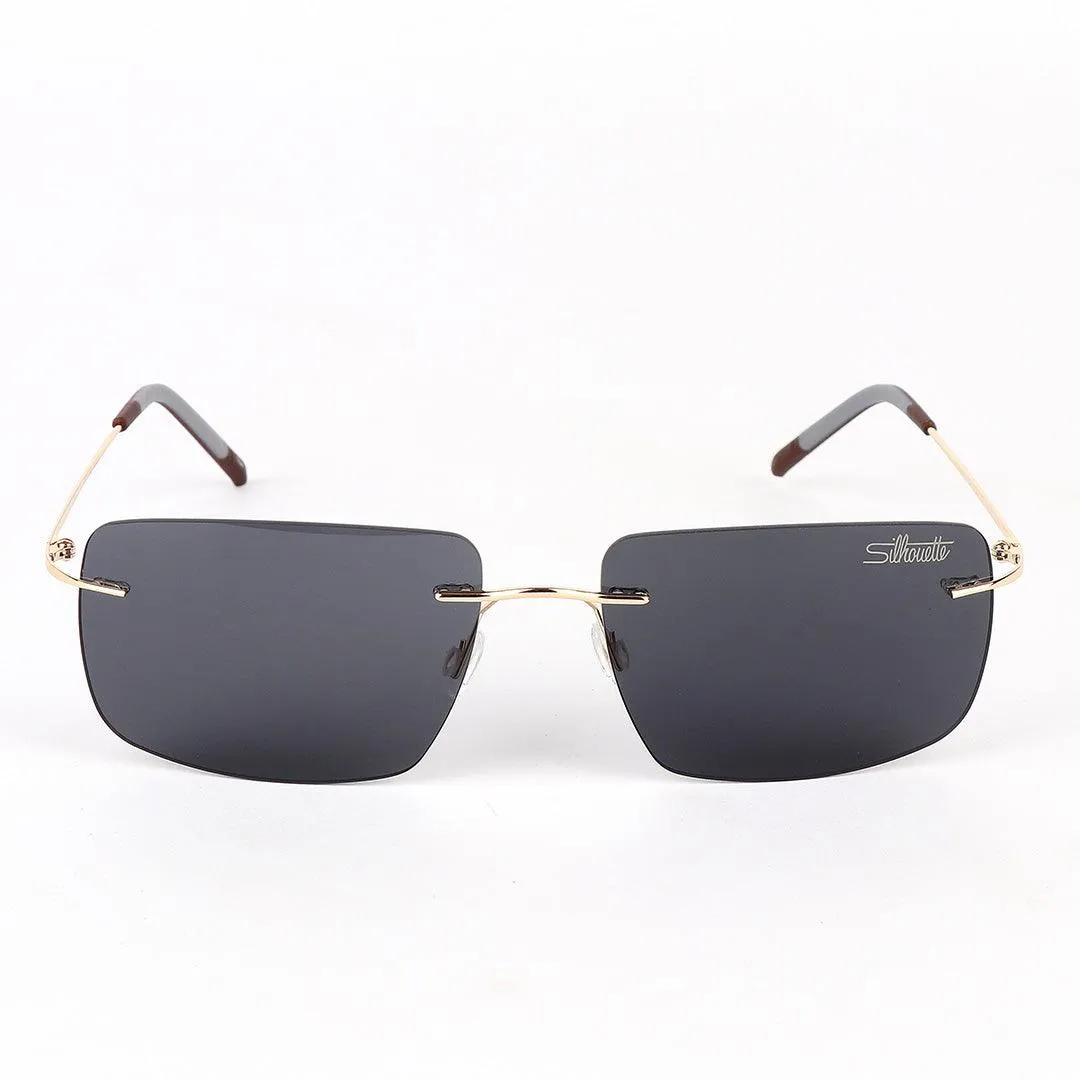 Silhouette Rimless Carbon Gold Hand Sunglasses