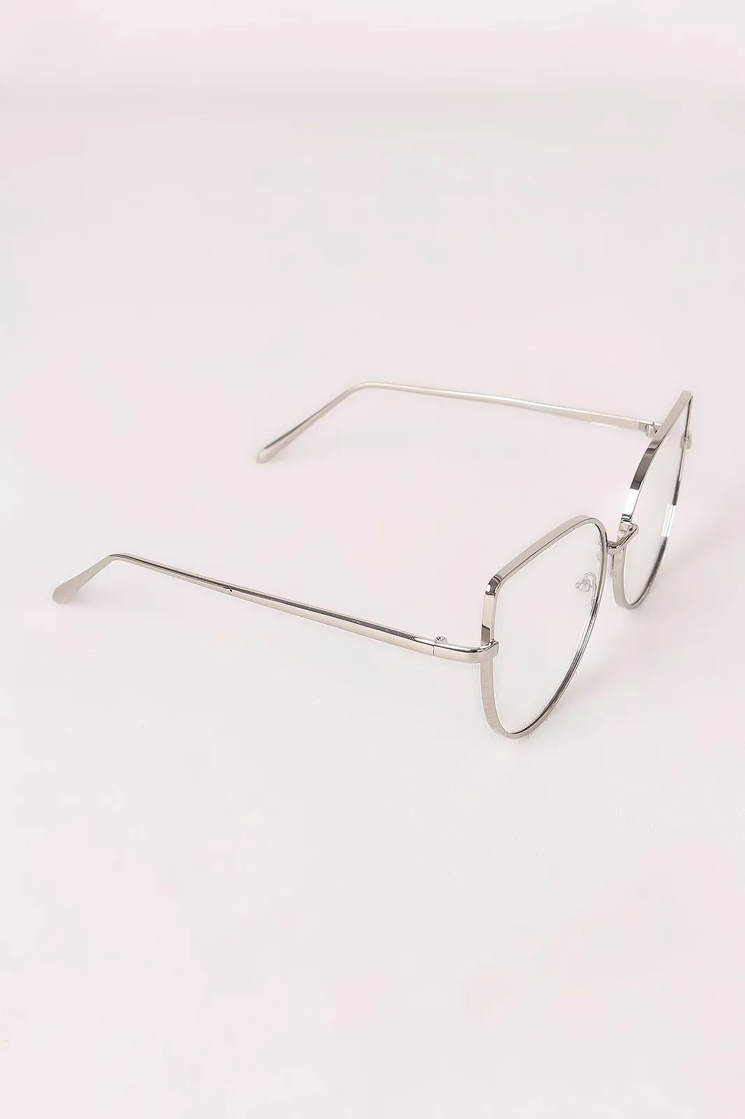 Simple Oversized Clear Lenses Cat Eyed Glasses