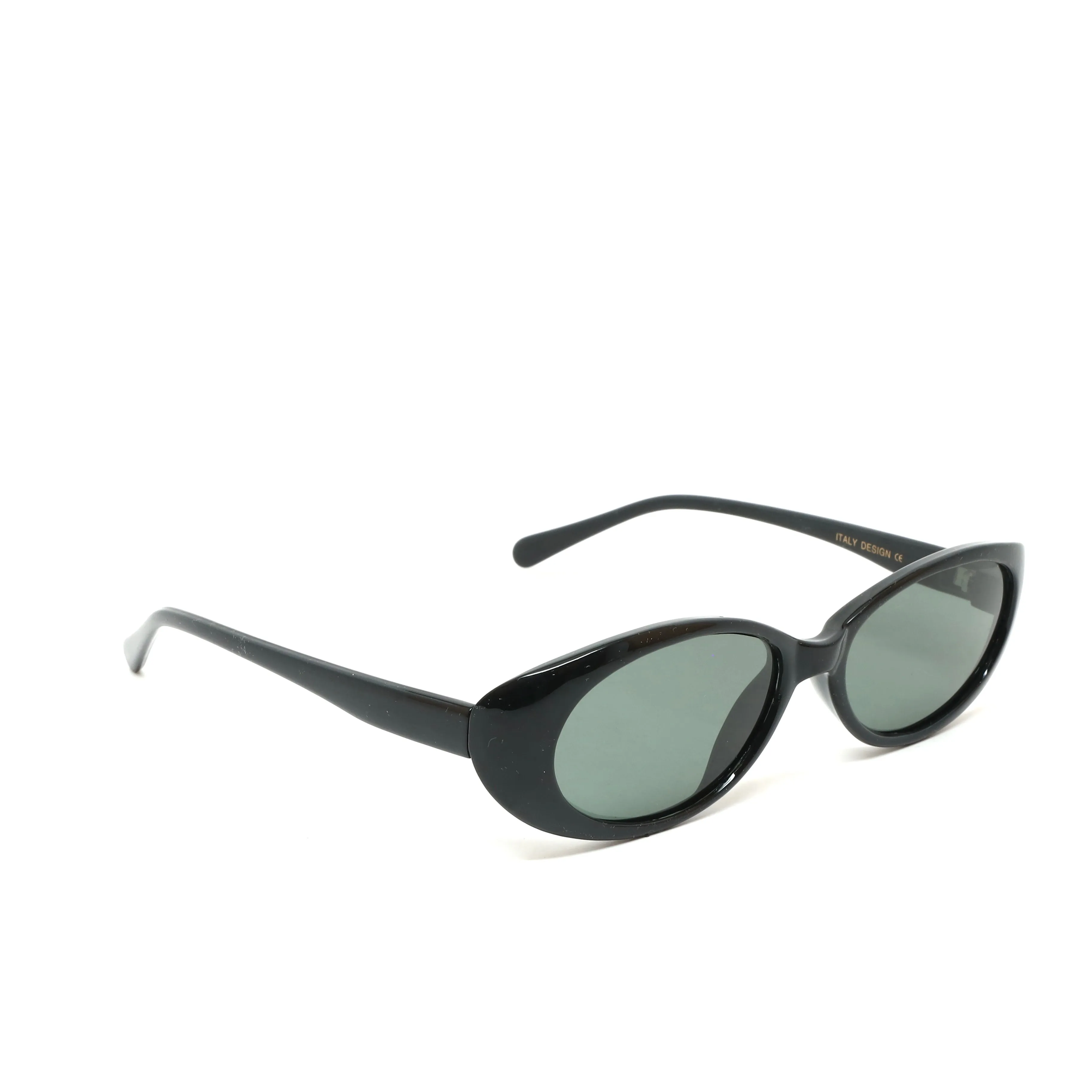 //Style 056// Vintage Standard 90s Bel Aire Oval Sunglasses - Black