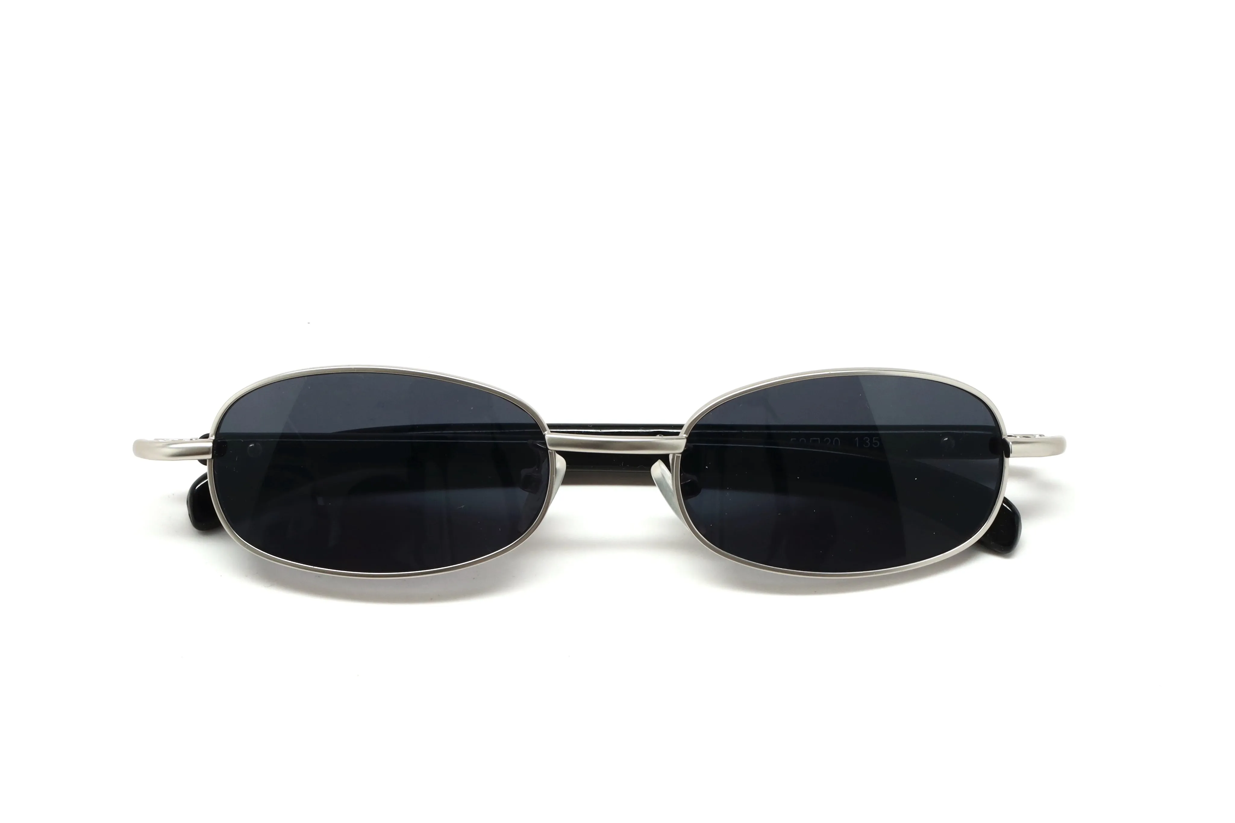 //Style T30// Vintage 90s Small Size Narrow Wraparound Sunglasses - Silver