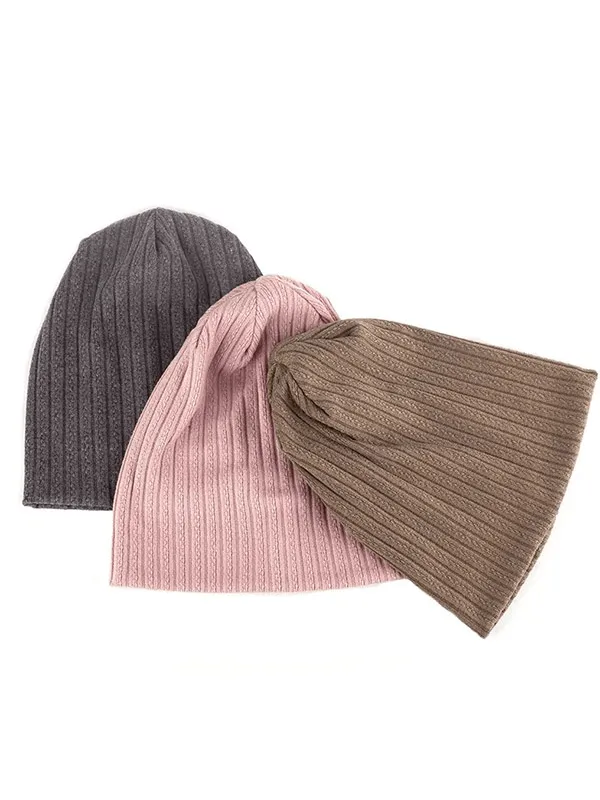 Stylish Women's Decorative Pattern Stripes Soft Beanie - SF1658