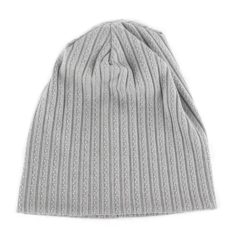 Stylish Women's Decorative Pattern Stripes Soft Beanie - SF1658