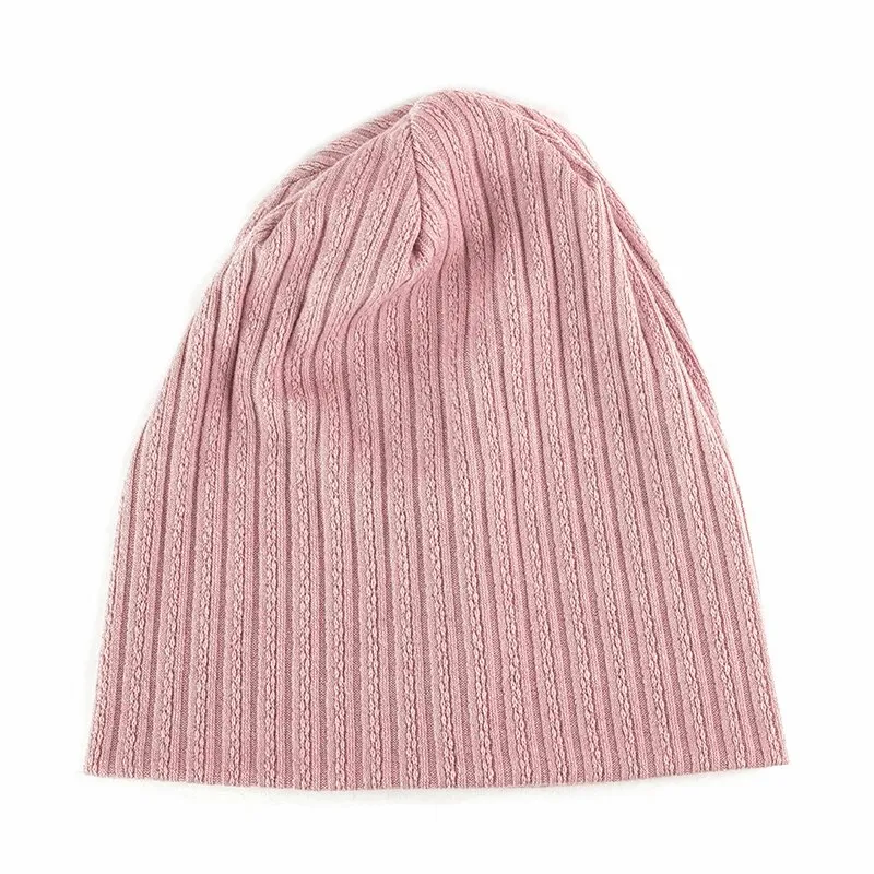 Stylish Women's Decorative Pattern Stripes Soft Beanie - SF1658