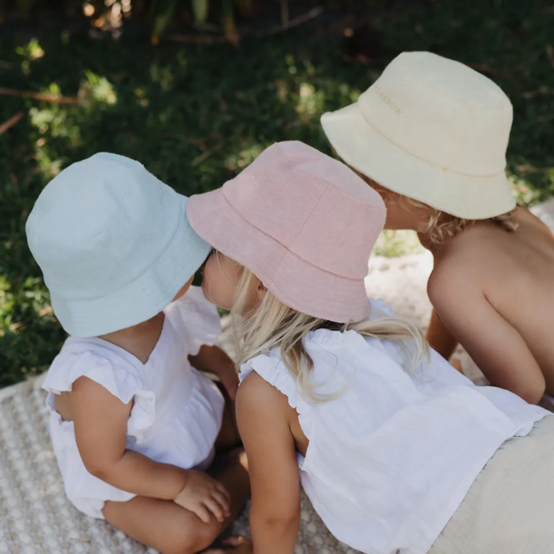 Terry Towelling Bucket Hat - Sky Blue