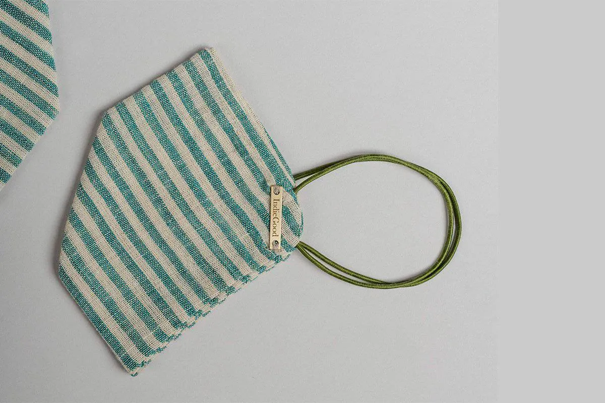 The Handloom Mask - Green Stripe