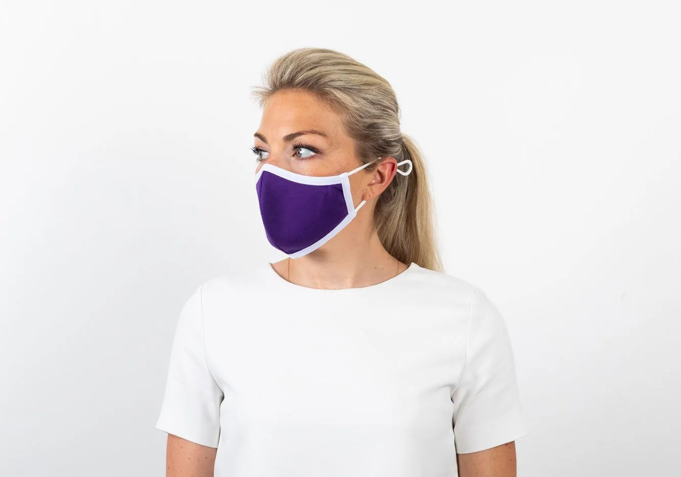 The Ross Silver Ion Jersey Antibacterial Pink & Purple Mask 2-Pack