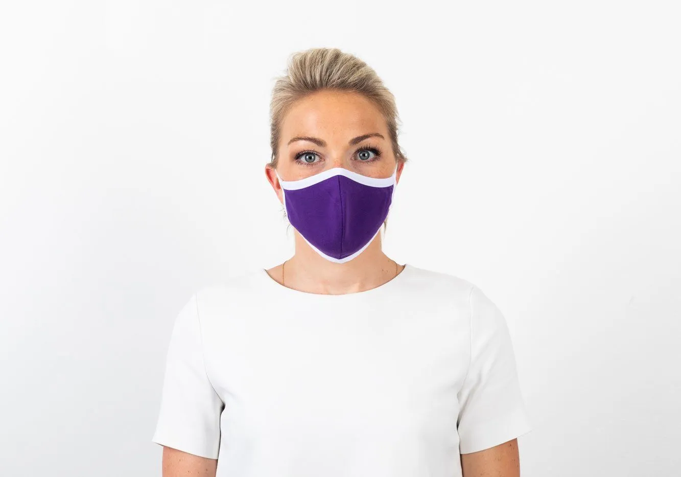 The Ross Silver Ion Jersey Antibacterial Pink & Purple Mask 2-Pack