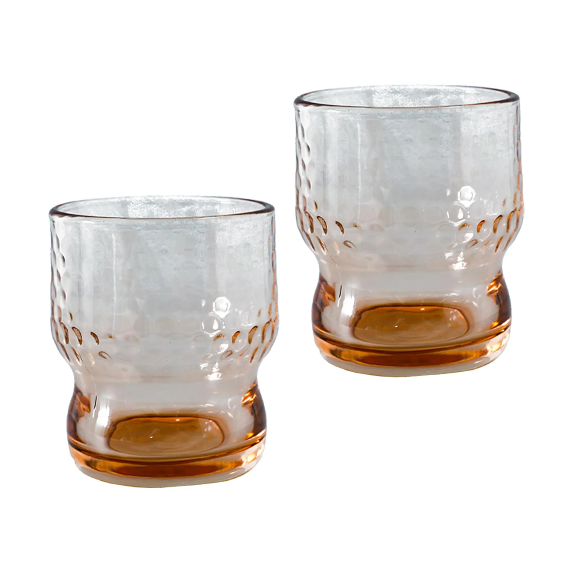 UMAI Water Glasses Set of 2 (300ml Each) | Juice Glasses | Lead Free Drinking Glasses |Cold Drink Glass | Cocktail Glass | Kaanch Ke Glass | Housewarming Gifts | Gift for Men (Amber)