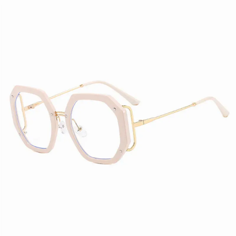 VAIGE Oversized Square Anti Blue Light Glasses - High-Quality Stainless Steel Frame with Clear Poly Styrene Lenses (Lens Width: 54mm, Height: 52mm)