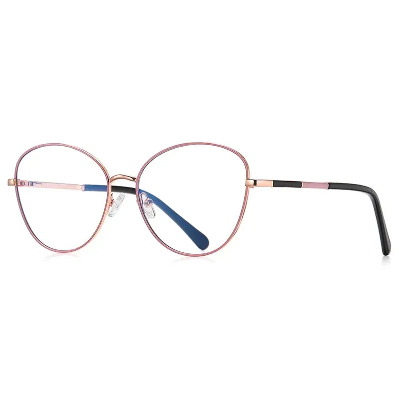 Vicky Womens Full Rim Large Round Alloy Reading Glasses Pfd3054