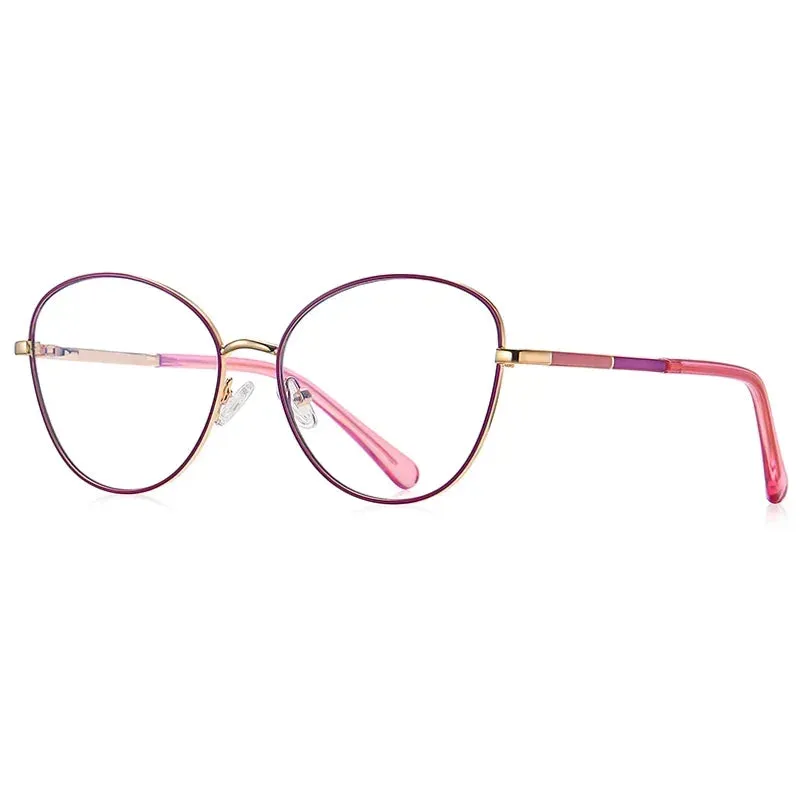 Vicky Womens Full Rim Large Round Alloy Reading Glasses Pfd3054