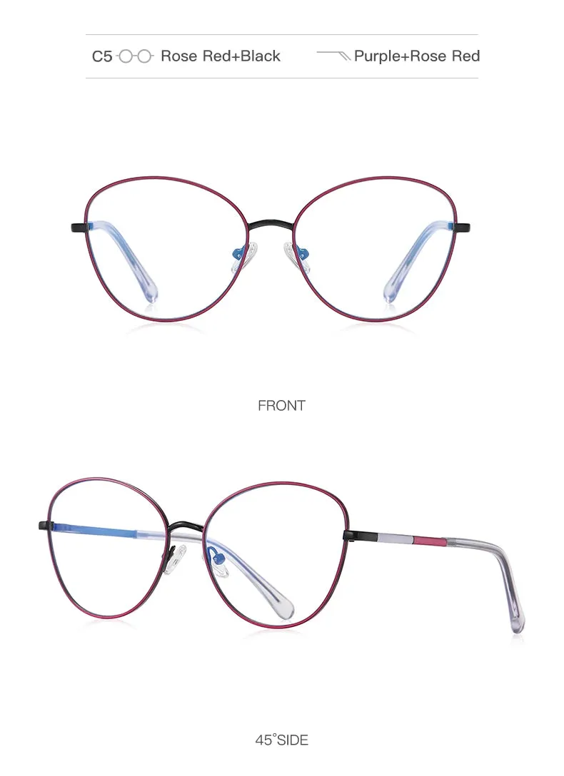 Vicky Womens Full Rim Large Round Alloy Reading Glasses Pfd3054