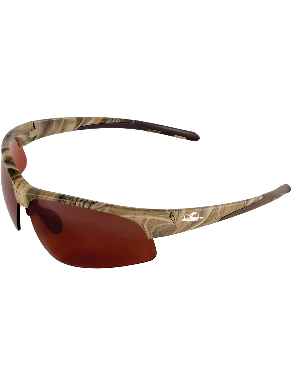 Wahoo® Brown Polarized Lens, Woodland Camouflage Frame Safety Glasses - BH161012