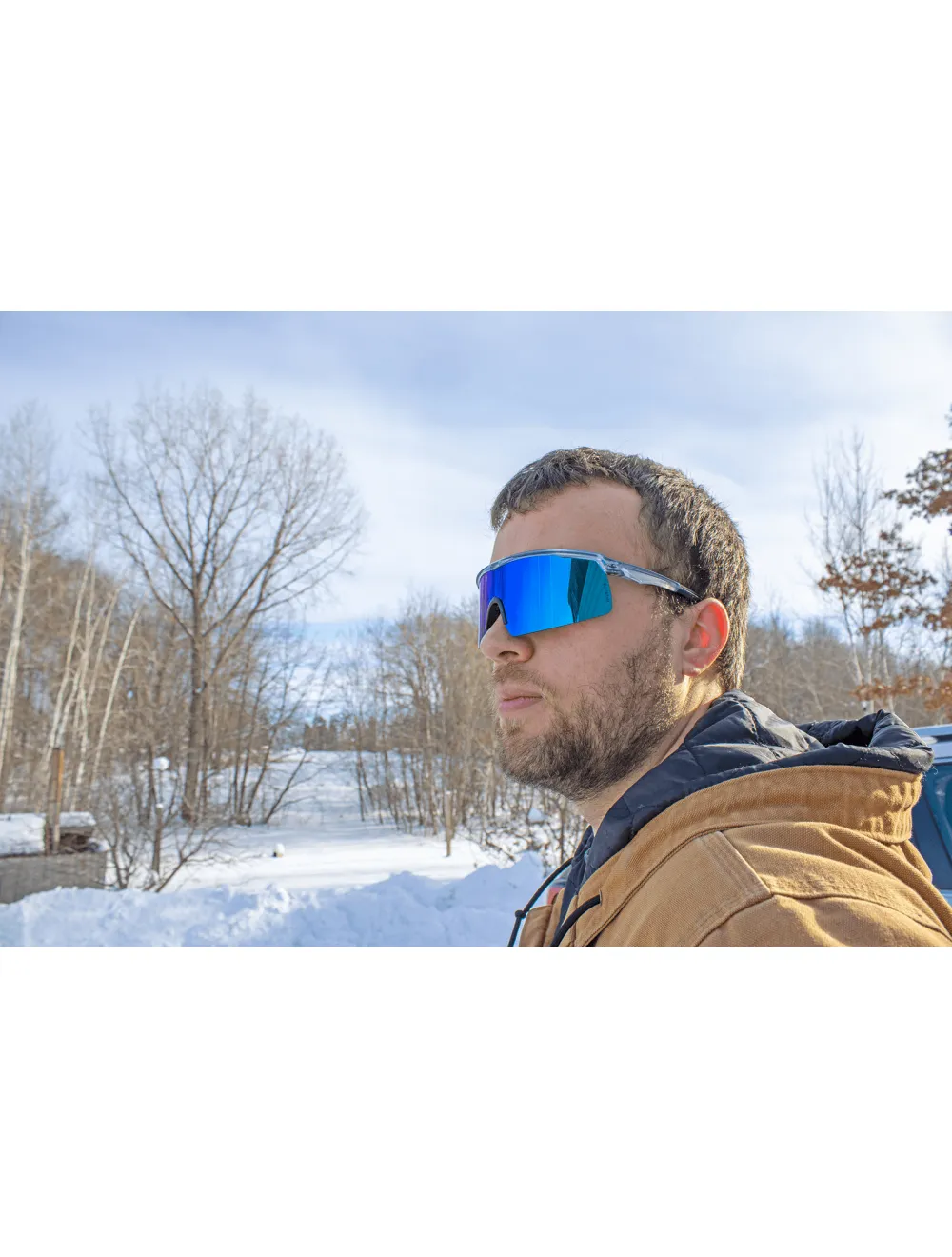 Whipray™ Blue Mirror Performance Fog Technology Polarized Lens, Silver Inlay Frame Safety Glasses - BH3219PFT