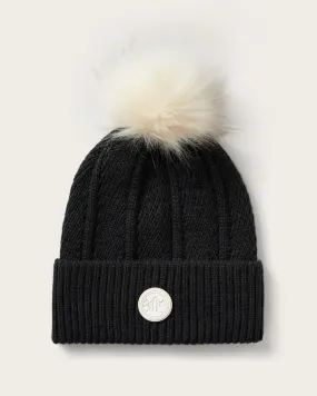 Willow Pom Beanie in Black