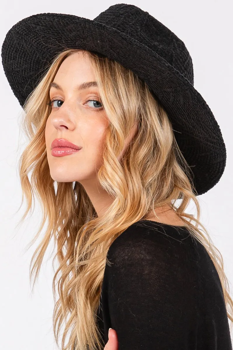 Winter Adventures Black Knit Fedora