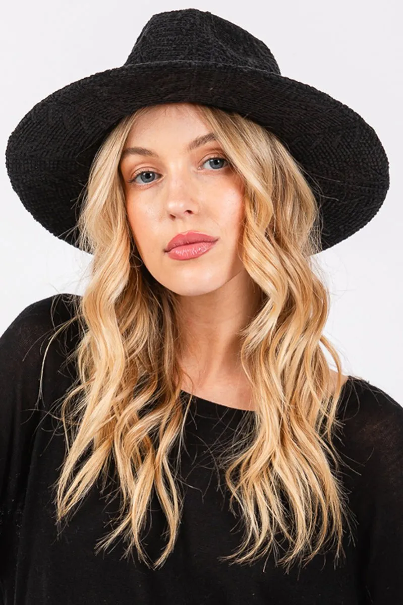 Winter Adventures Black Knit Fedora