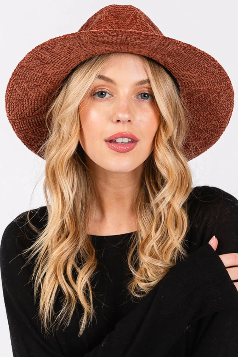 Winter Adventures Brown Knit Fedora