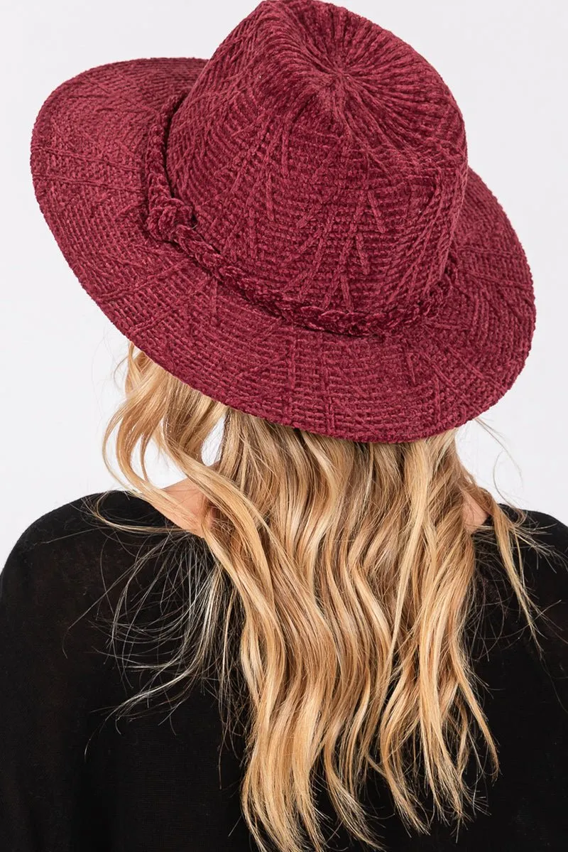 Winter Adventures Burgundy Knit Fedora