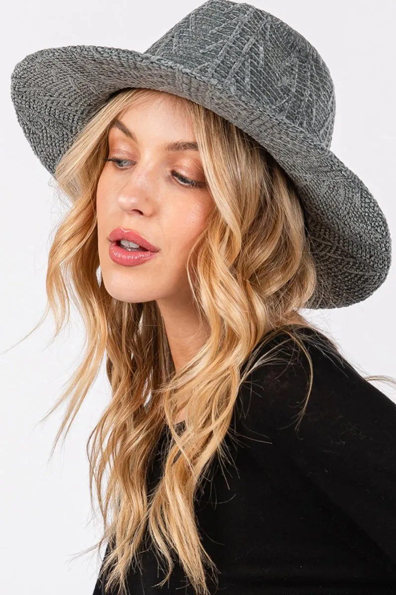 Winter Adventures Denim Knit Fedora