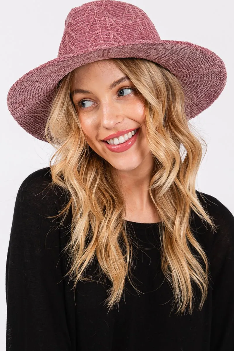 Winter Adventures Mauve Knit Fedora