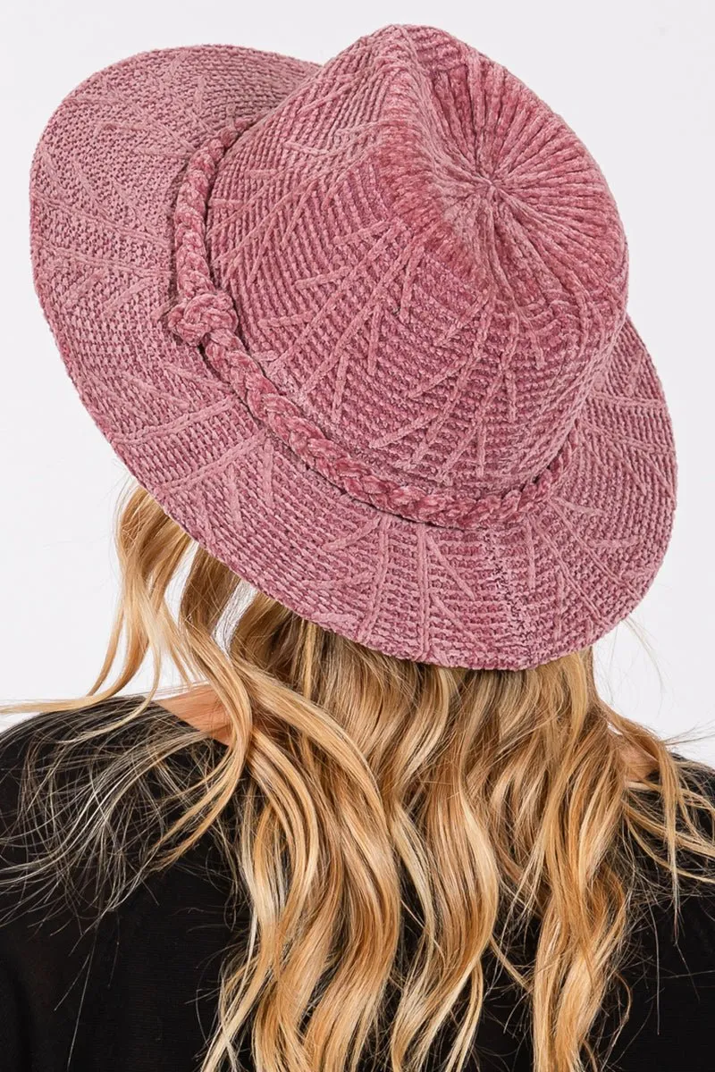 Winter Adventures Mauve Knit Fedora