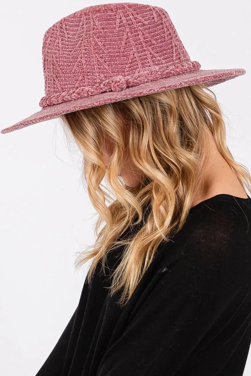 Winter Adventures Mauve Knit Fedora