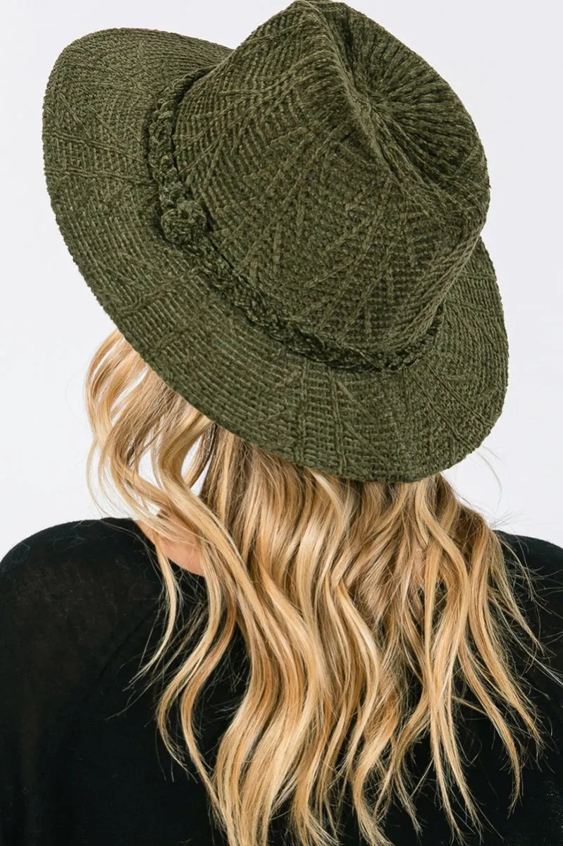 Winter Adventures Olive Knit Fedora