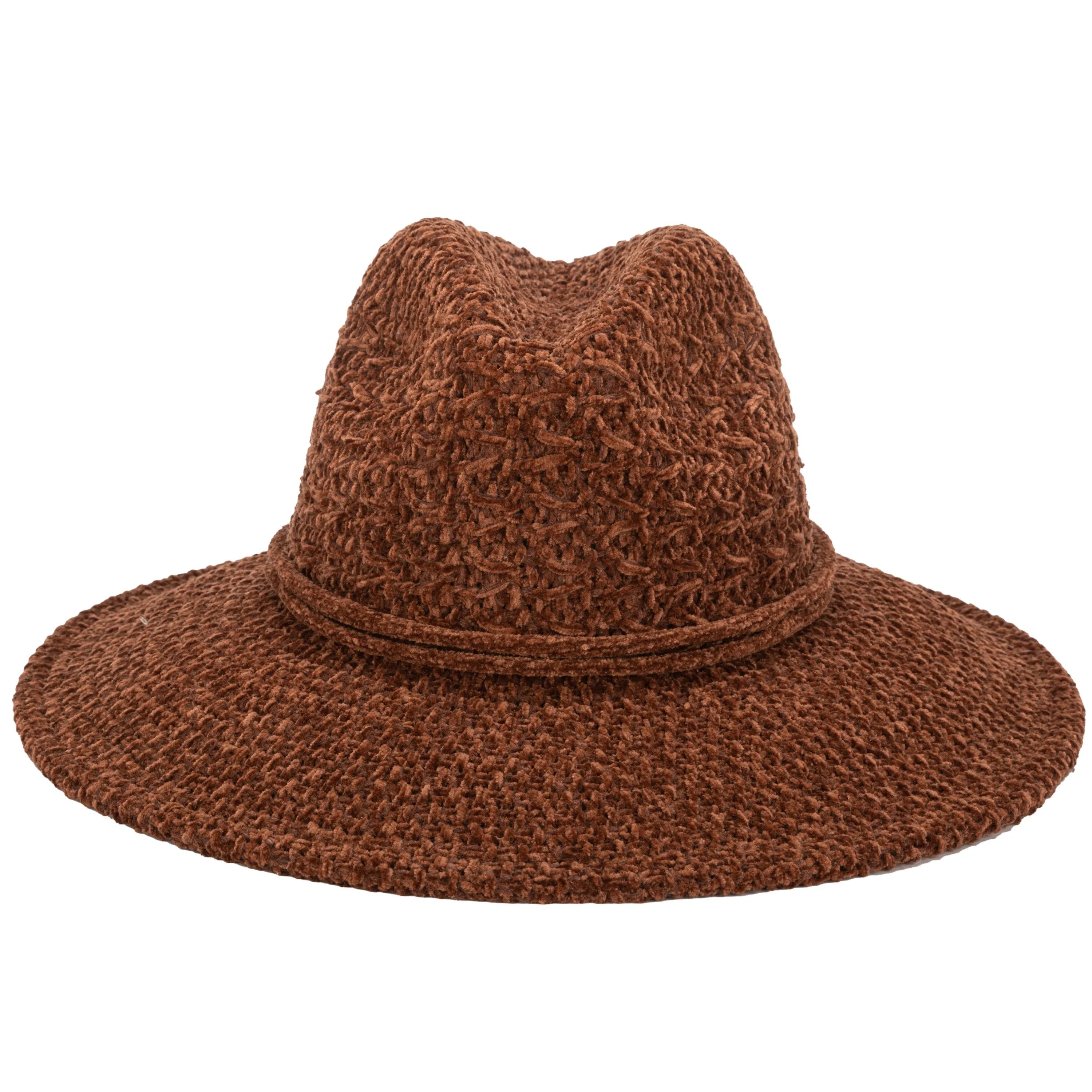 Women's Chenille Knit Wide Brim Fedora