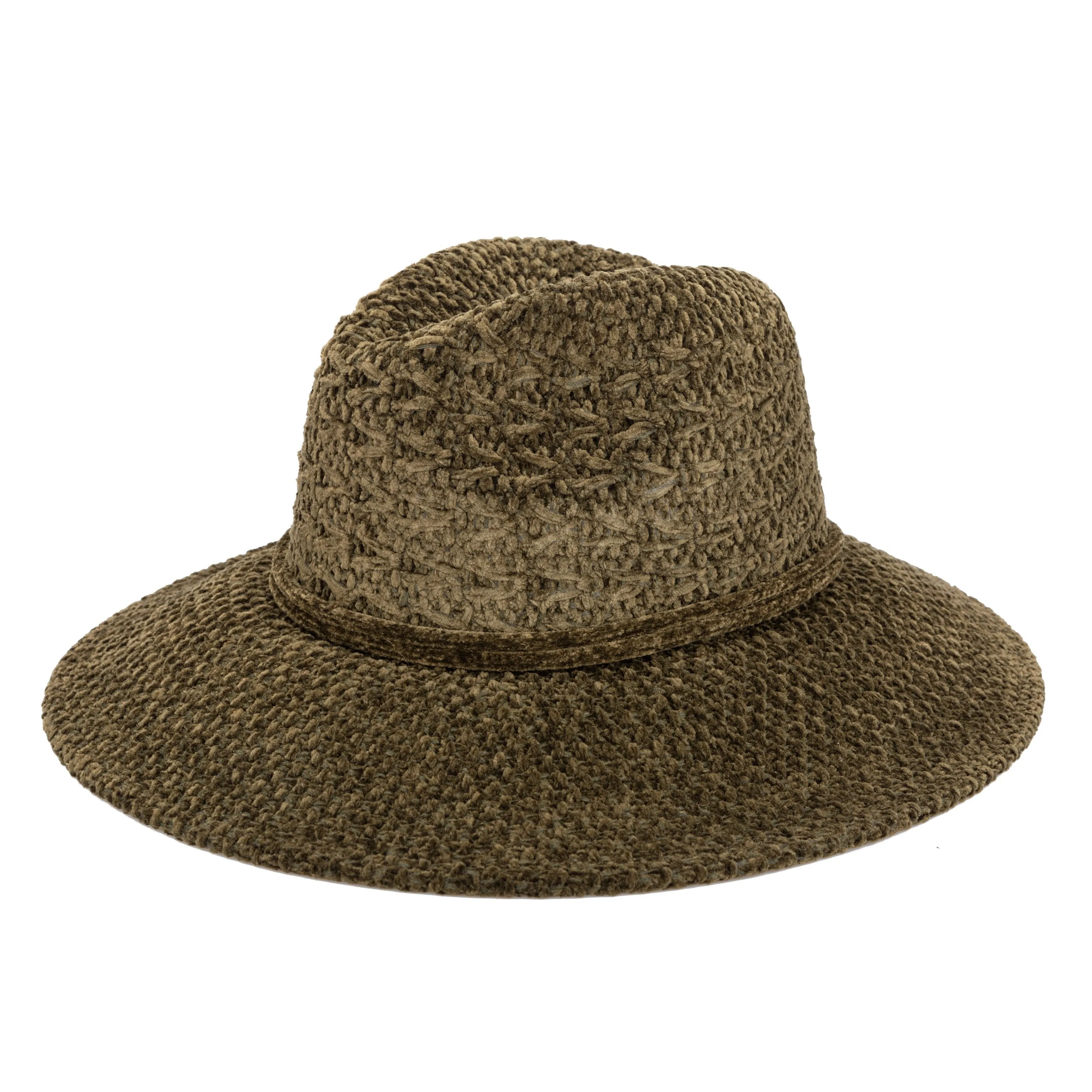 Women's Chenille Knit Wide Brim Fedora